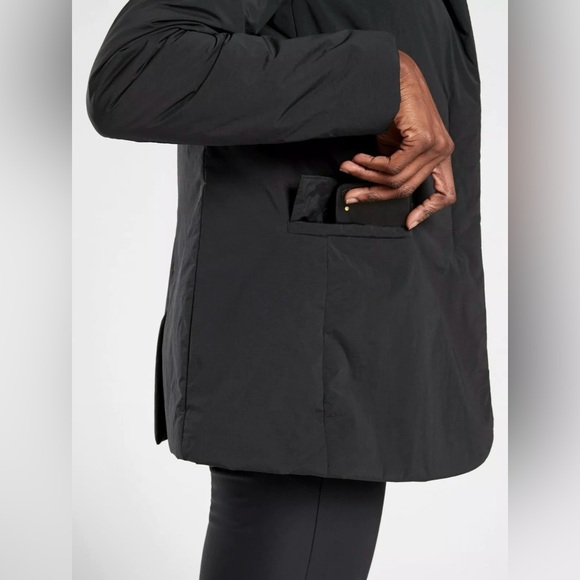 Athleta Evolution Blazer Jacket Button Pockets Water/Wind Resistant Black Small - Picture 4 of 6